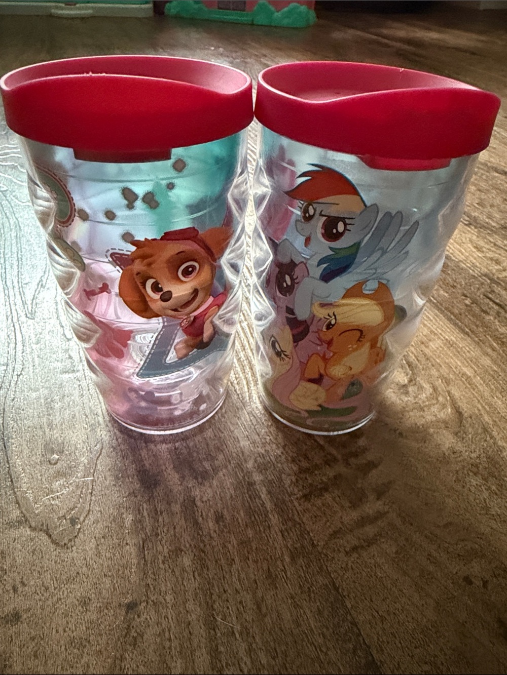 Kids my little pony  & paw patrol Tumbler with Pink Lid - Set of 2